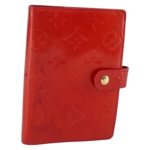 LOUIS VUITTON Monogram Vernis Agenda PM Planner Cover Rouge R21003 Auth 145054